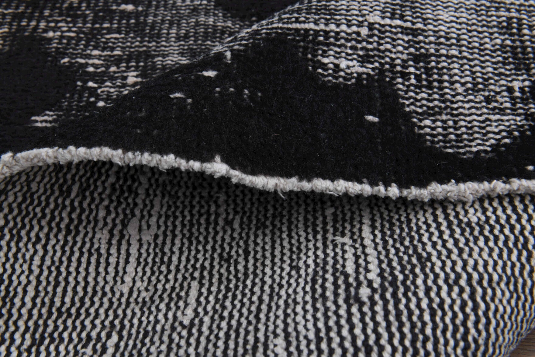 Distressed Black Anatolian  Runner Rug