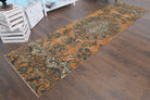 Orange Oriental Oushak Runner Rug
