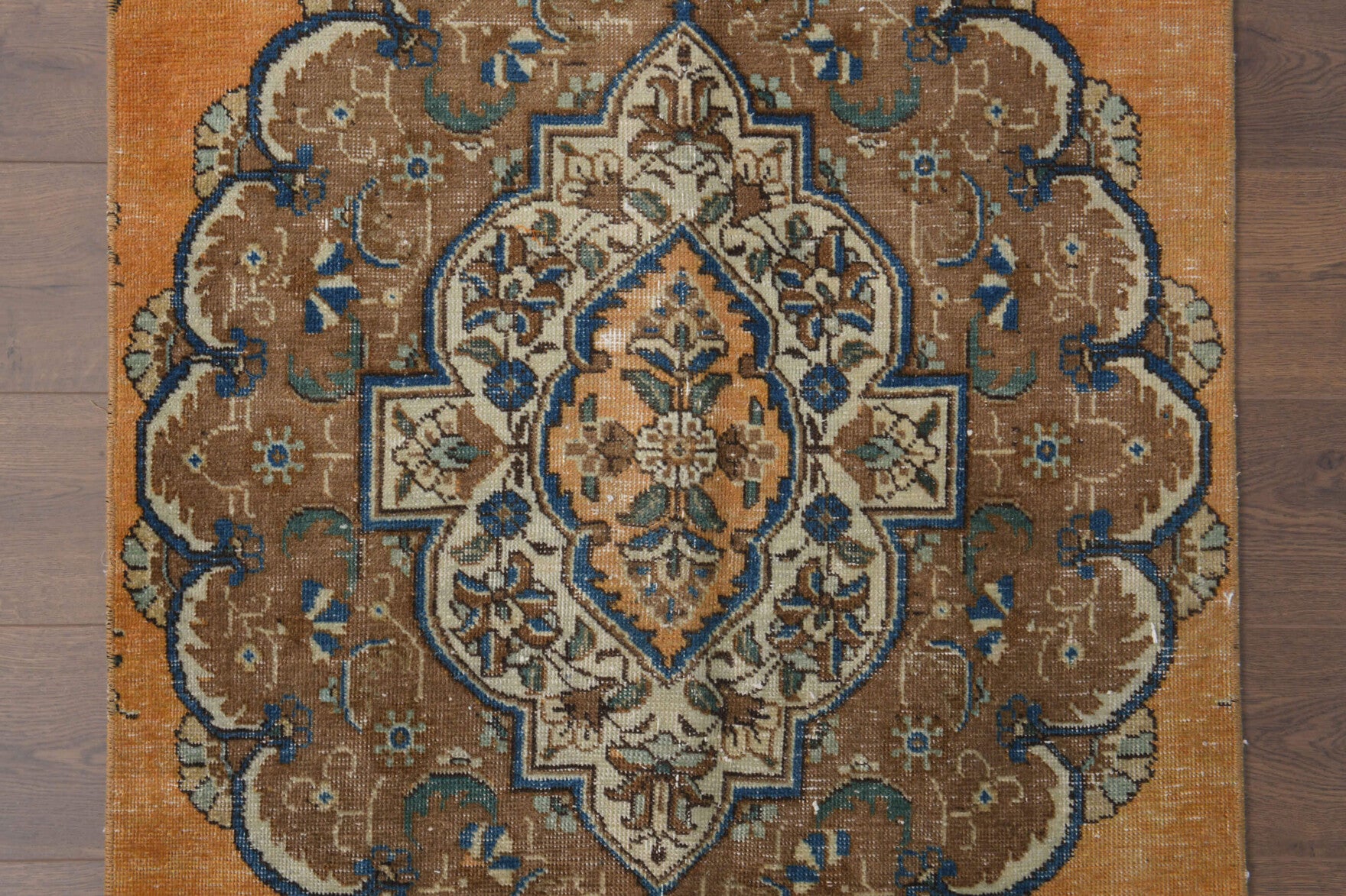 Orange Oriental Oushak Runner Rug
