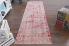 Distressed Red Vintage Anatolian Rug Runner