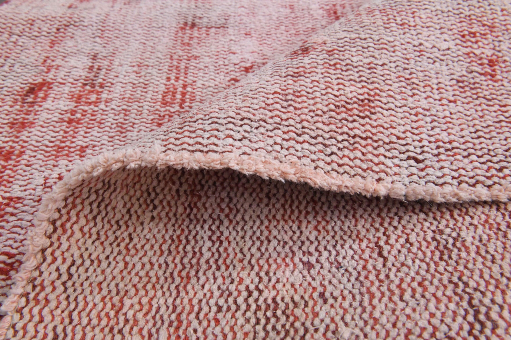Distressed Red Vintage Anatolian Rug Runner