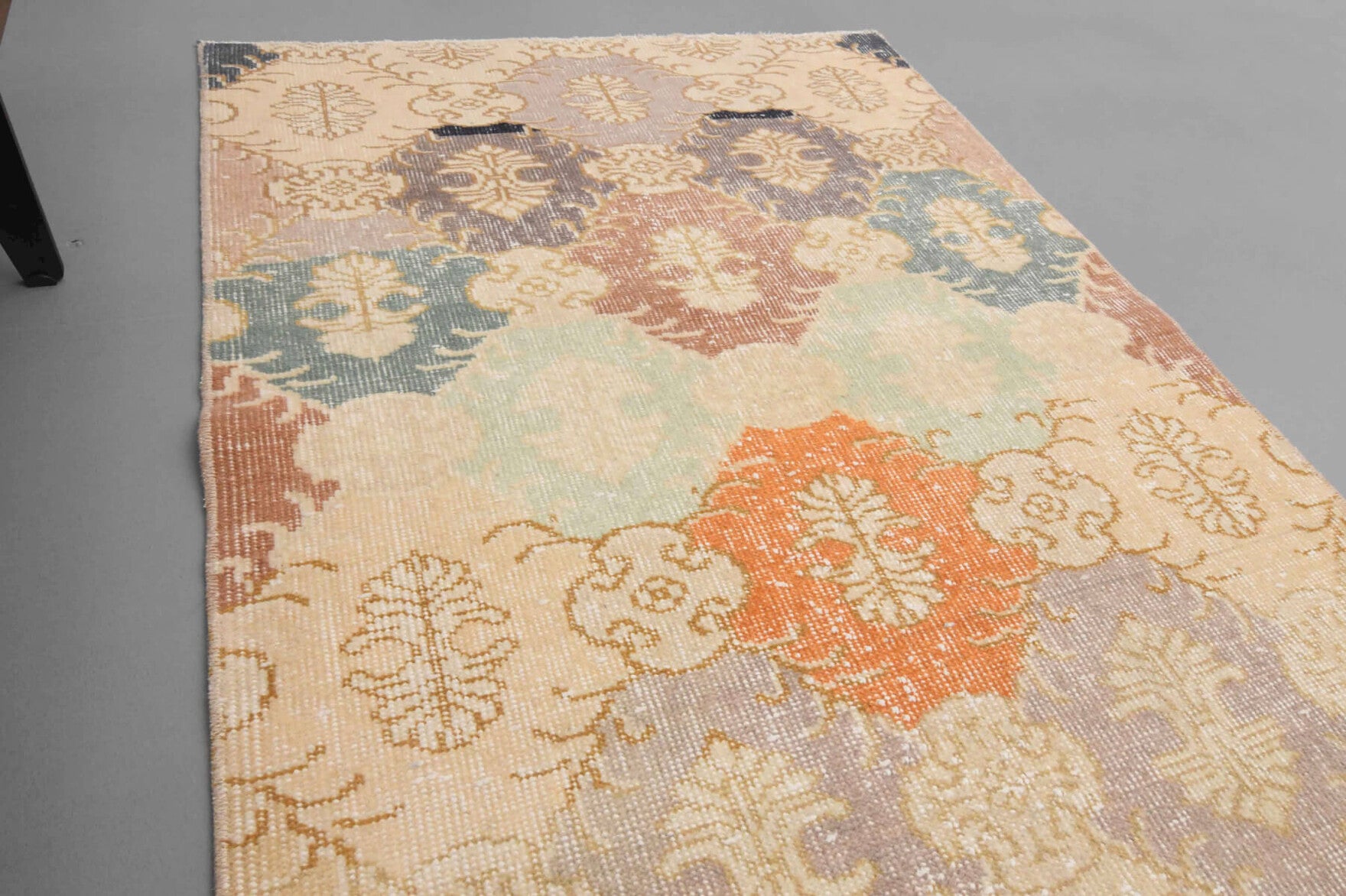 Beige Vintage Anatolian Runner Rug