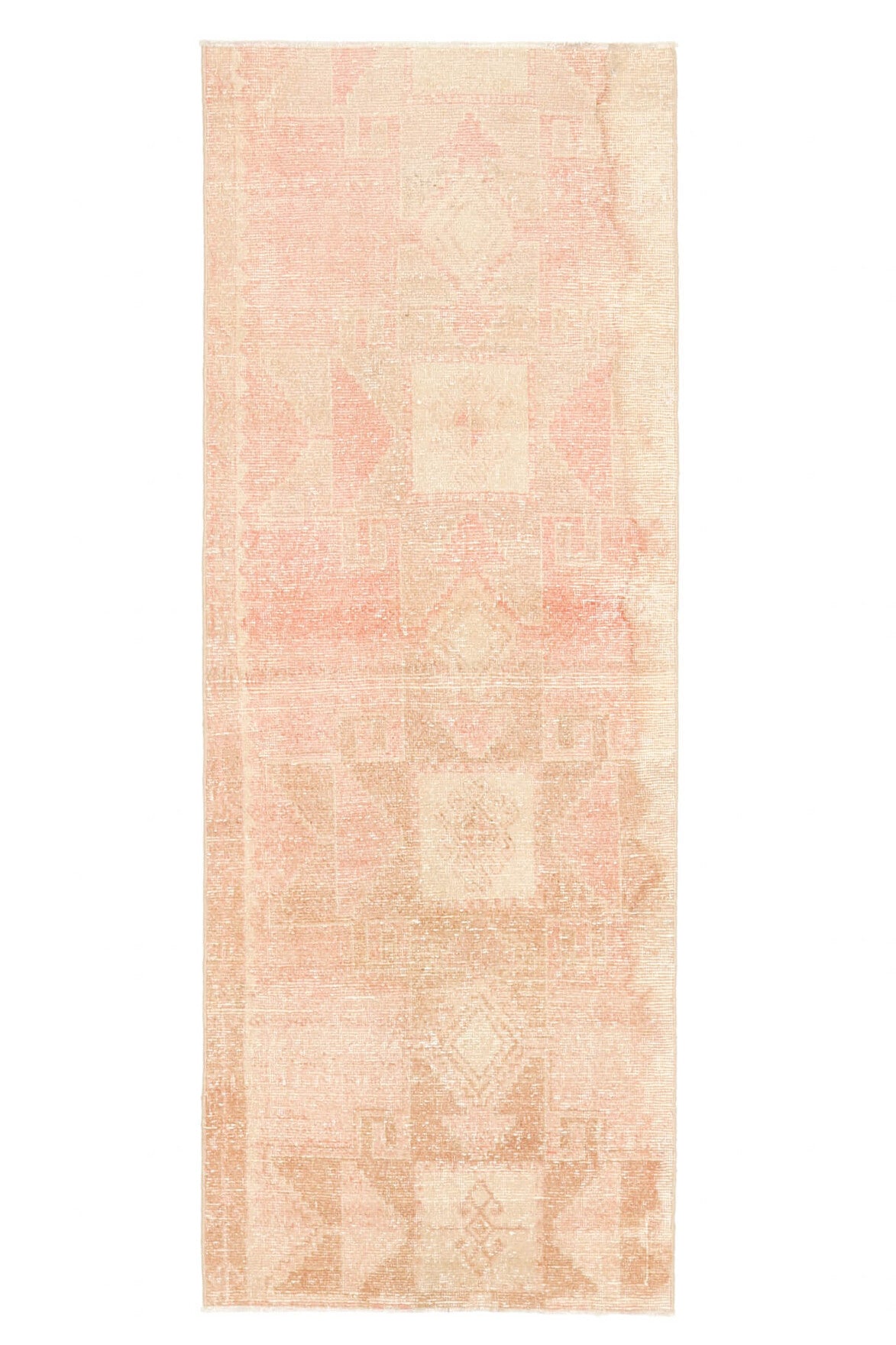 Pink Vintage Oushak Runner Rug