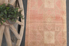 Pink Vintage Oushak Runner Rug