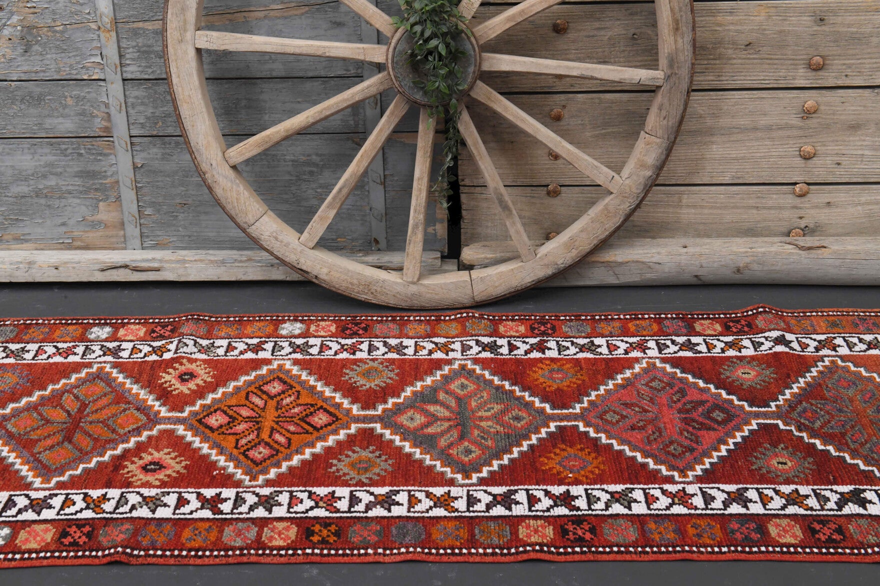 Vintage Hand-Knotted Runner Rug