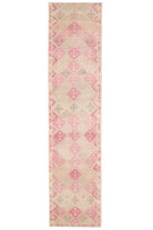 Pink Vintage Oushak Runner Rug