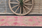 Pink Vintage Oushak Runner Rug