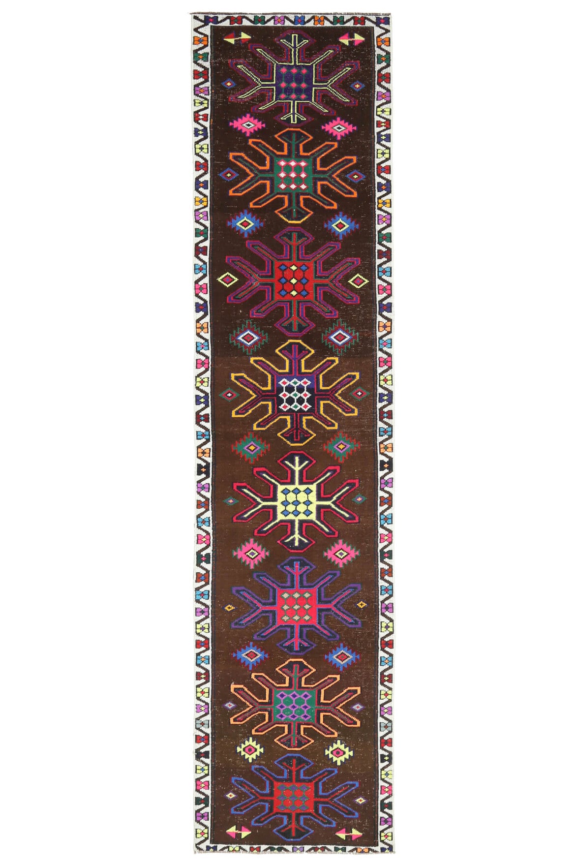 Vibrant Unique Vintage Anatolian Runner Rug