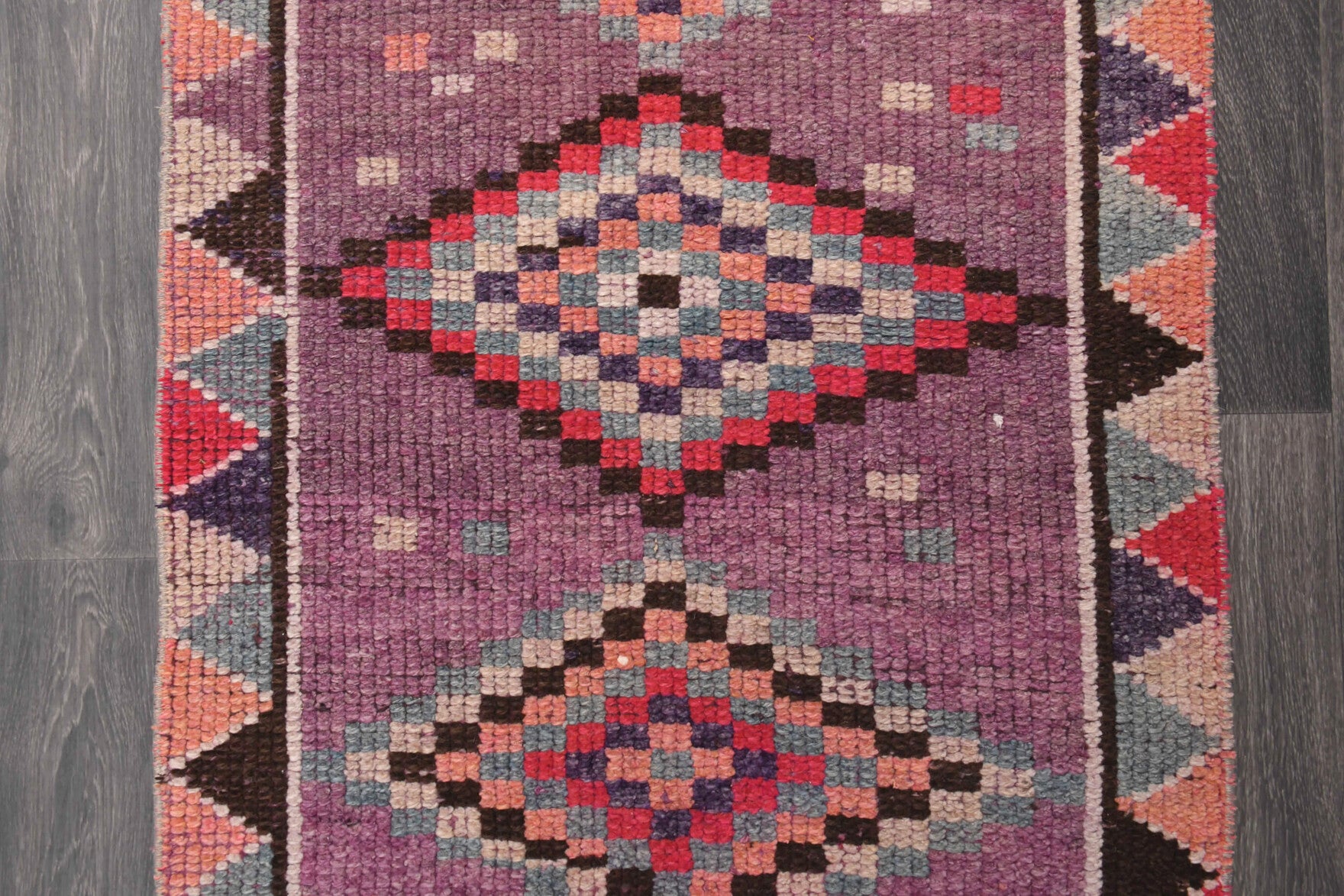 Purple Vintage Anatolian Runner Rug