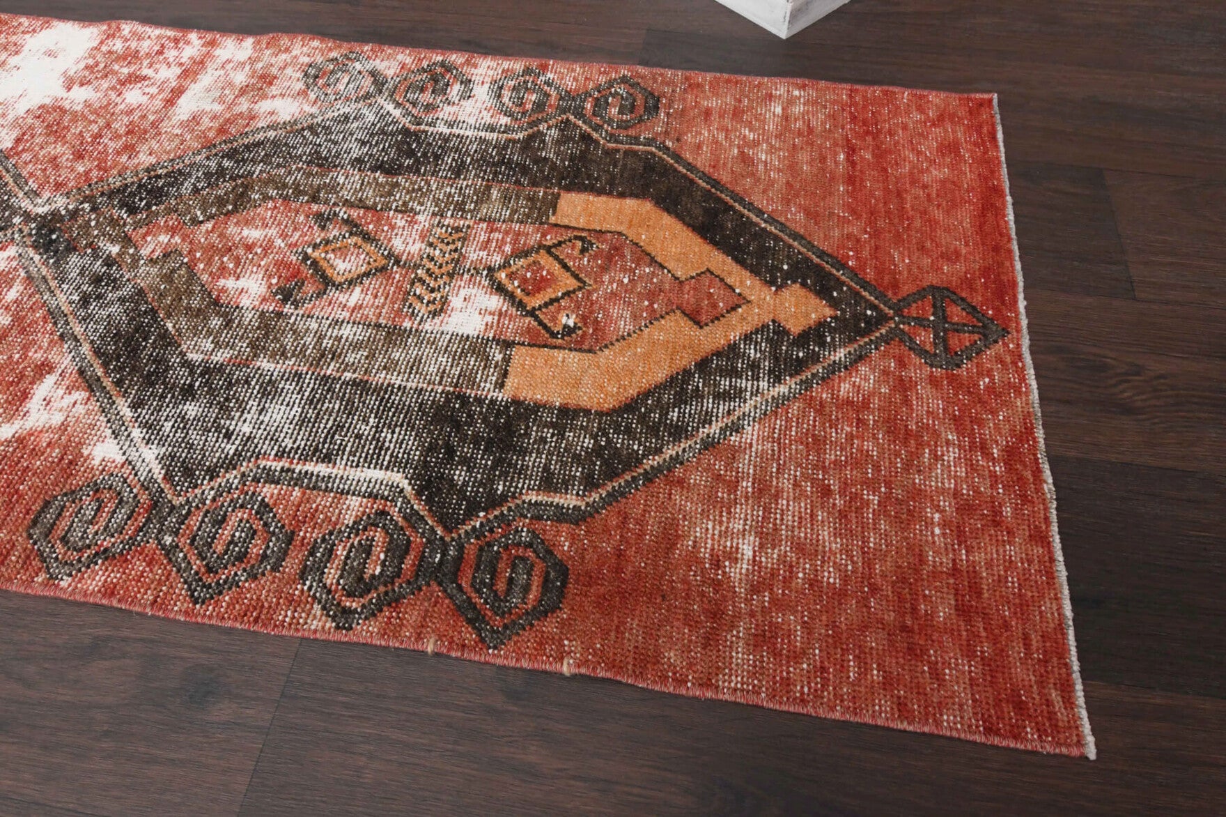 Red Vintage Anatolian Runner Rug