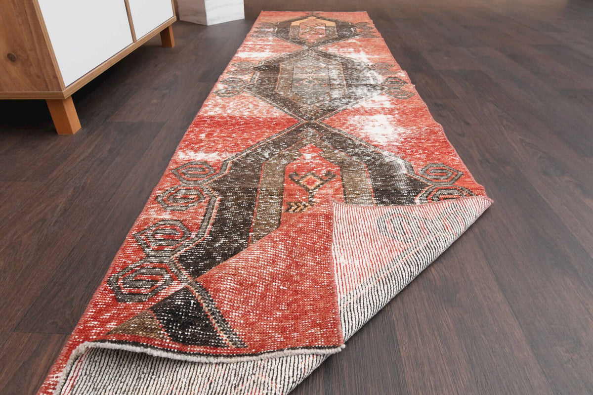 Red Vintage Anatolian Runner Rug