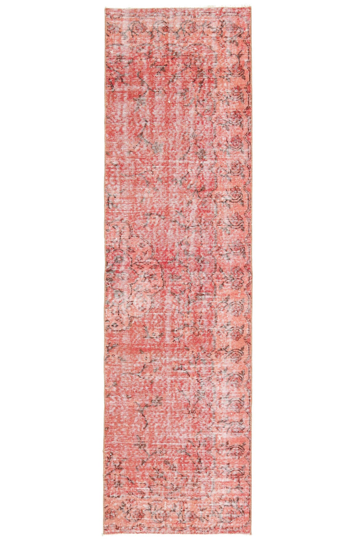 Red Vintage Floral Anatolian Runner Rug