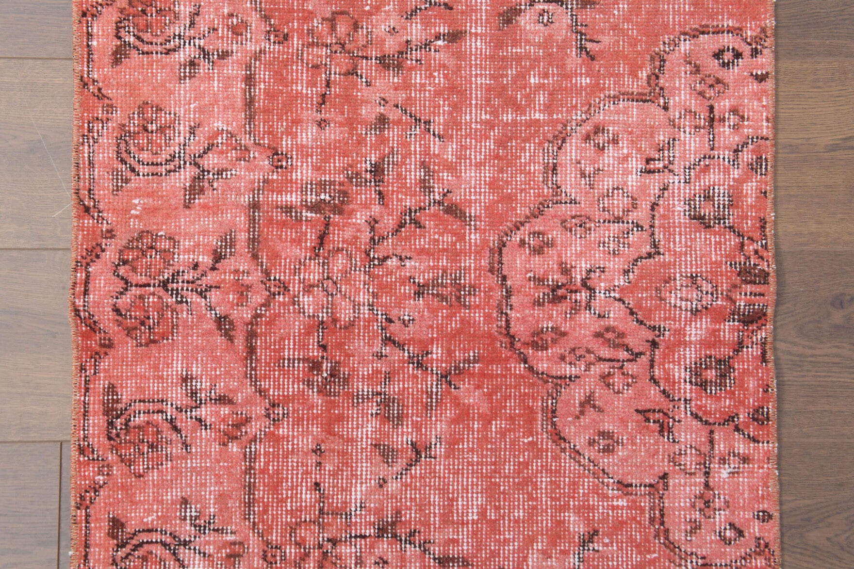 Red Vintage Floral Anatolian Runner Rug
