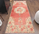 Oriental Red Oushak Runner Rug