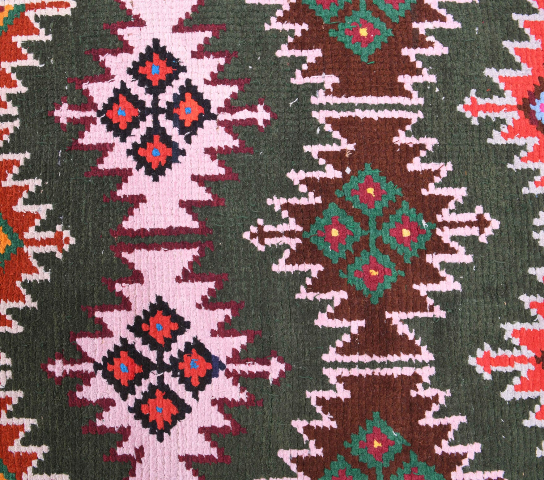 Colorful Vintage Oushak Runner Rug