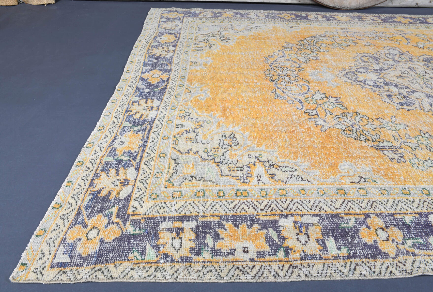 One-of-a-kind 1970s Anatolian vintage area rug in wool, 6'11" x 9'8"