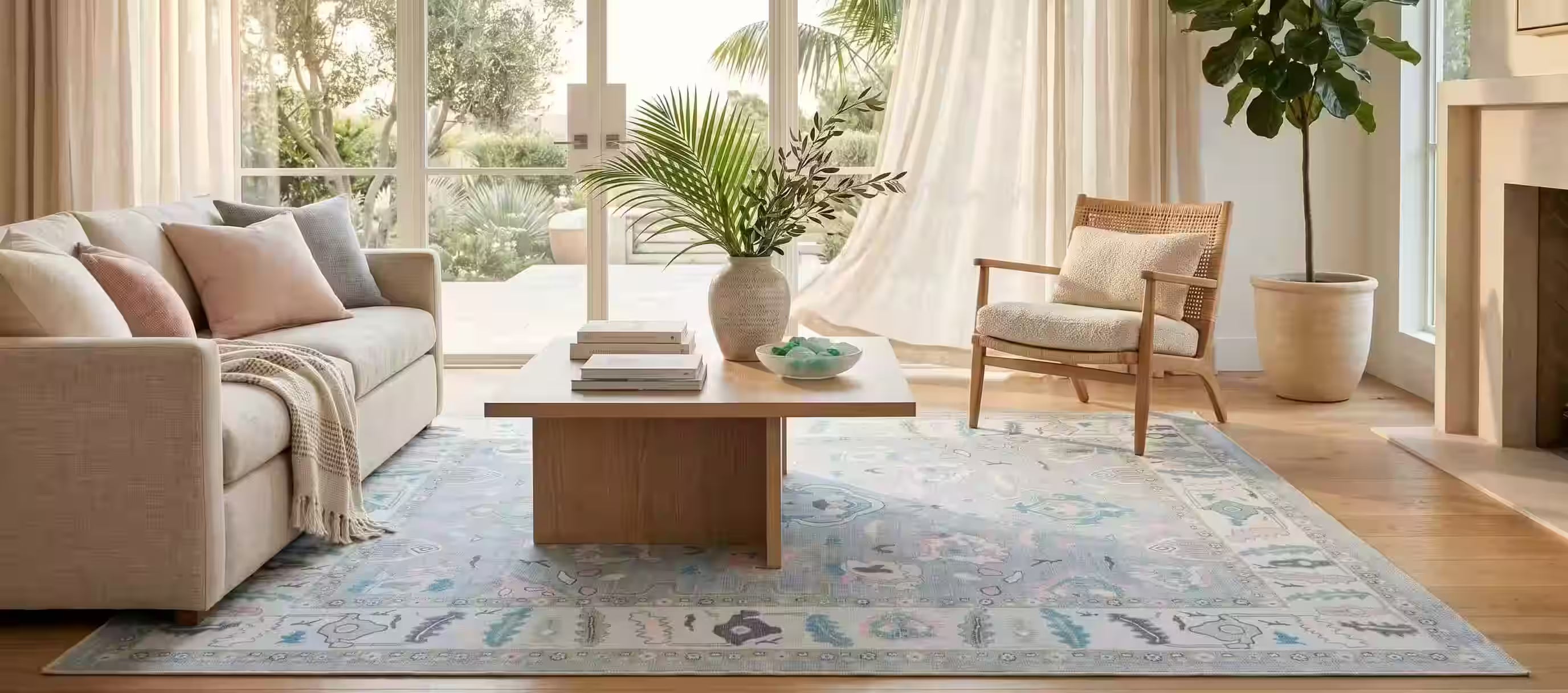 Aviana Pastel Lavender Modern Oushak Rug - Fame Rugs