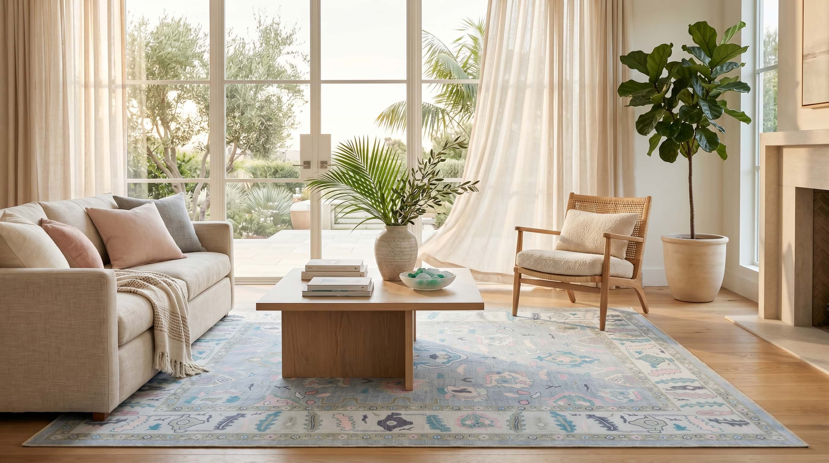 Aviana Pastel Lavender Modern Oushak Rug - Fame Rugs