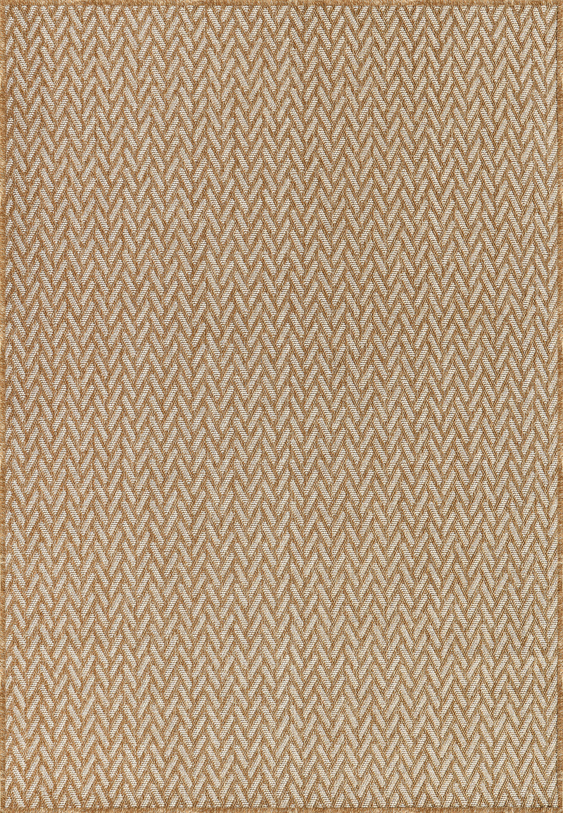 Positano Earth Tone Herringbone Jute-Style Indoor/Outdoor Rug
