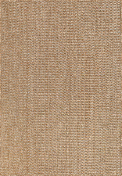 Arlo Honey Beige Herringbone Jute-Style Indoor/Outdoor Rug