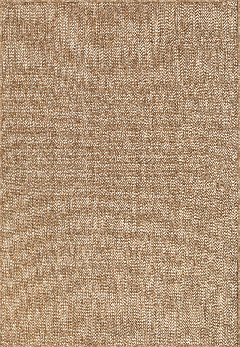 Arlo Honey Beige Herringbone Jute-Style Indoor/Outdoor Rug