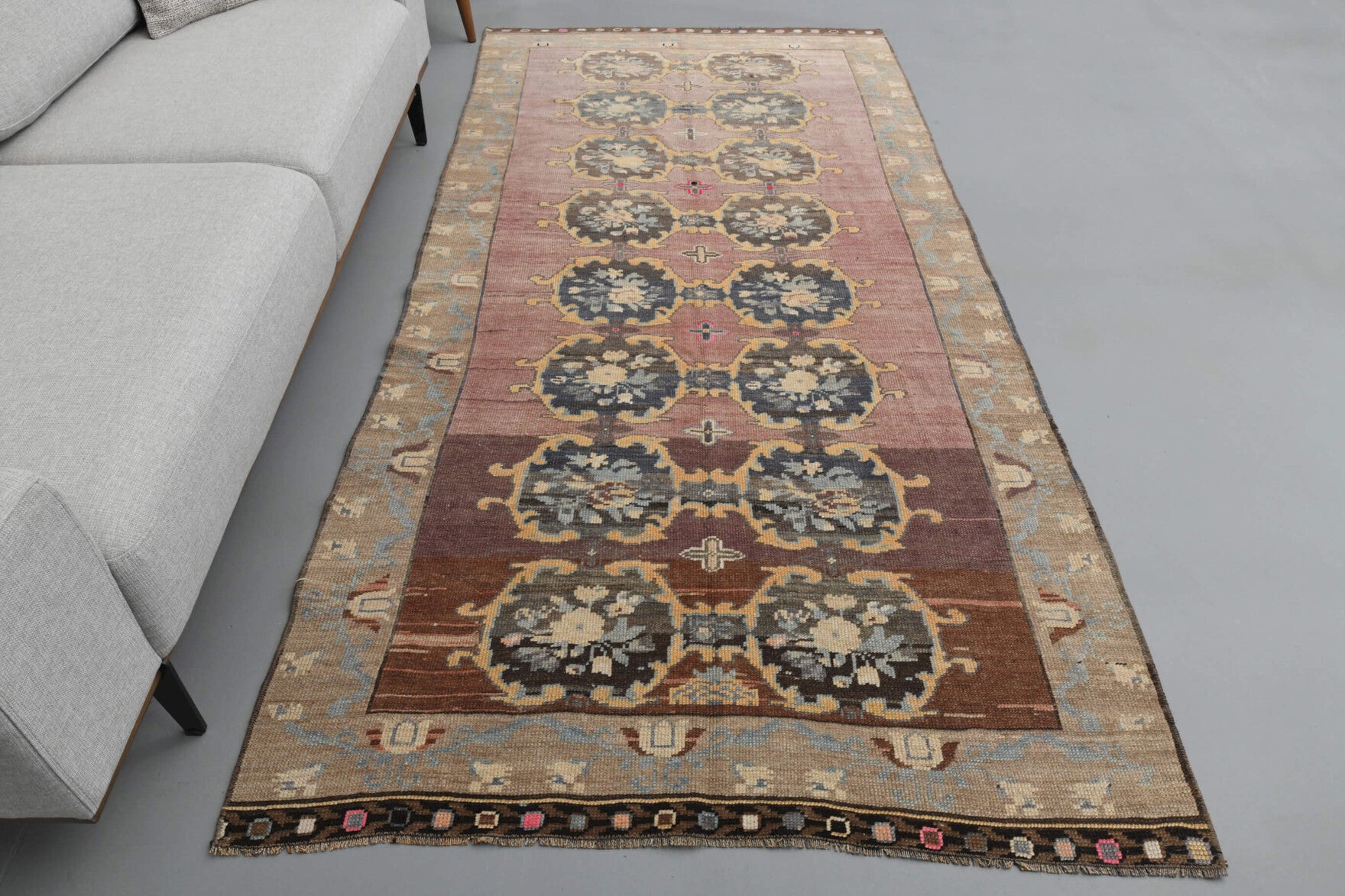 Ikat Turkish Wide Anatolian Runner Rug