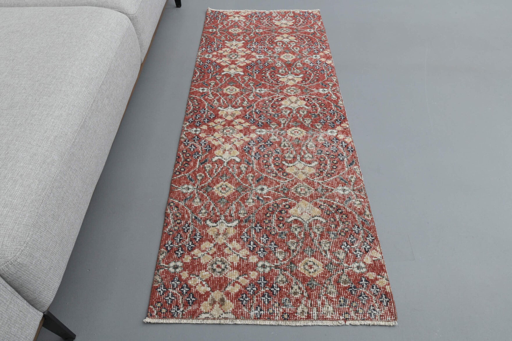Floral Turkish Hereke Runner Rug