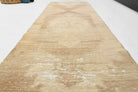 Antique Neutral Oushak Runner Rug