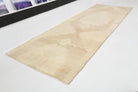 Antique Neutral Oushak Runner Rug
