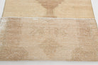 Antique Neutral Oushak Runner Rug