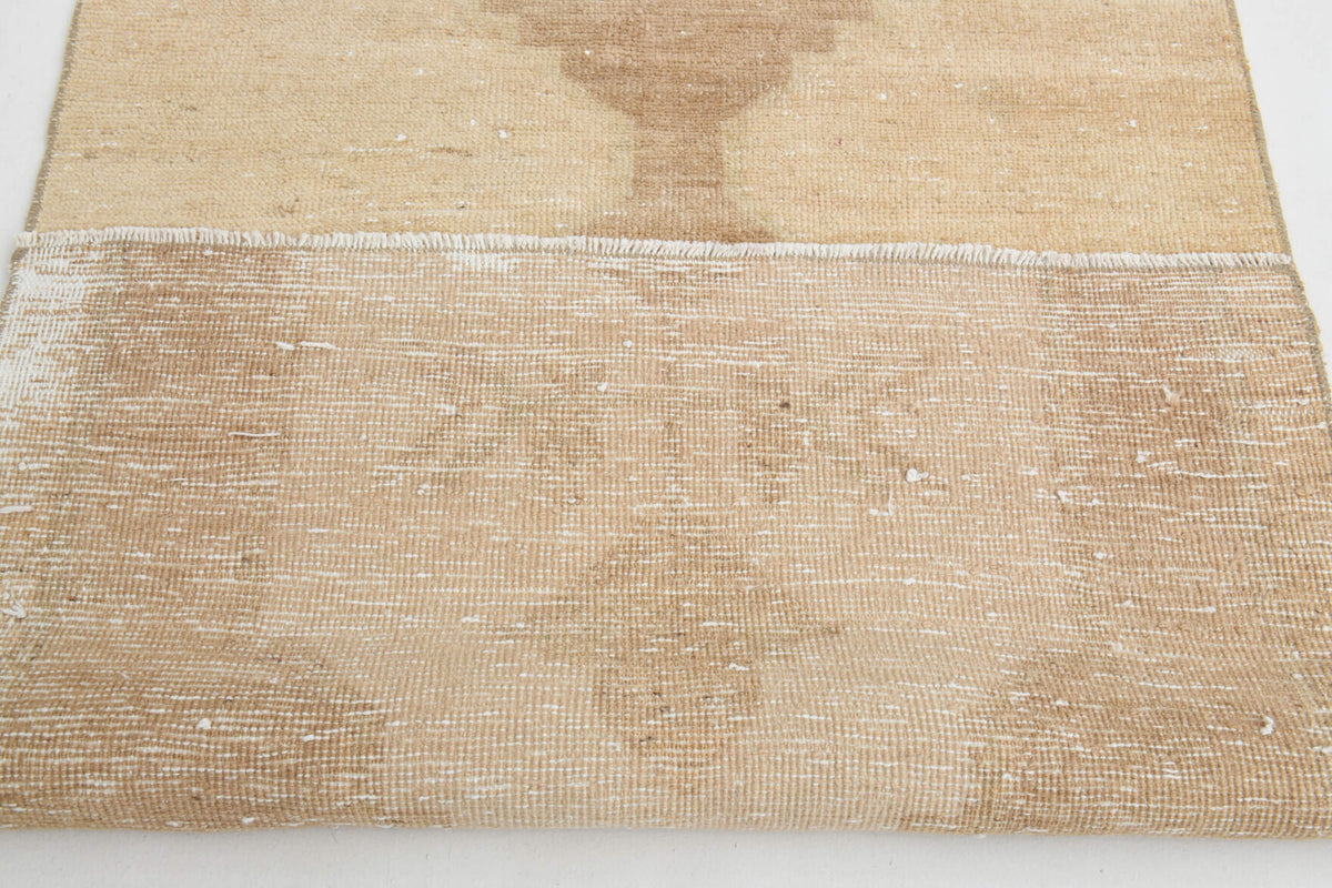Antique Neutral Oushak Runner Rug