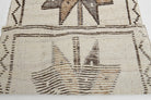 Hand-Knotted White Turkish Runner Rug