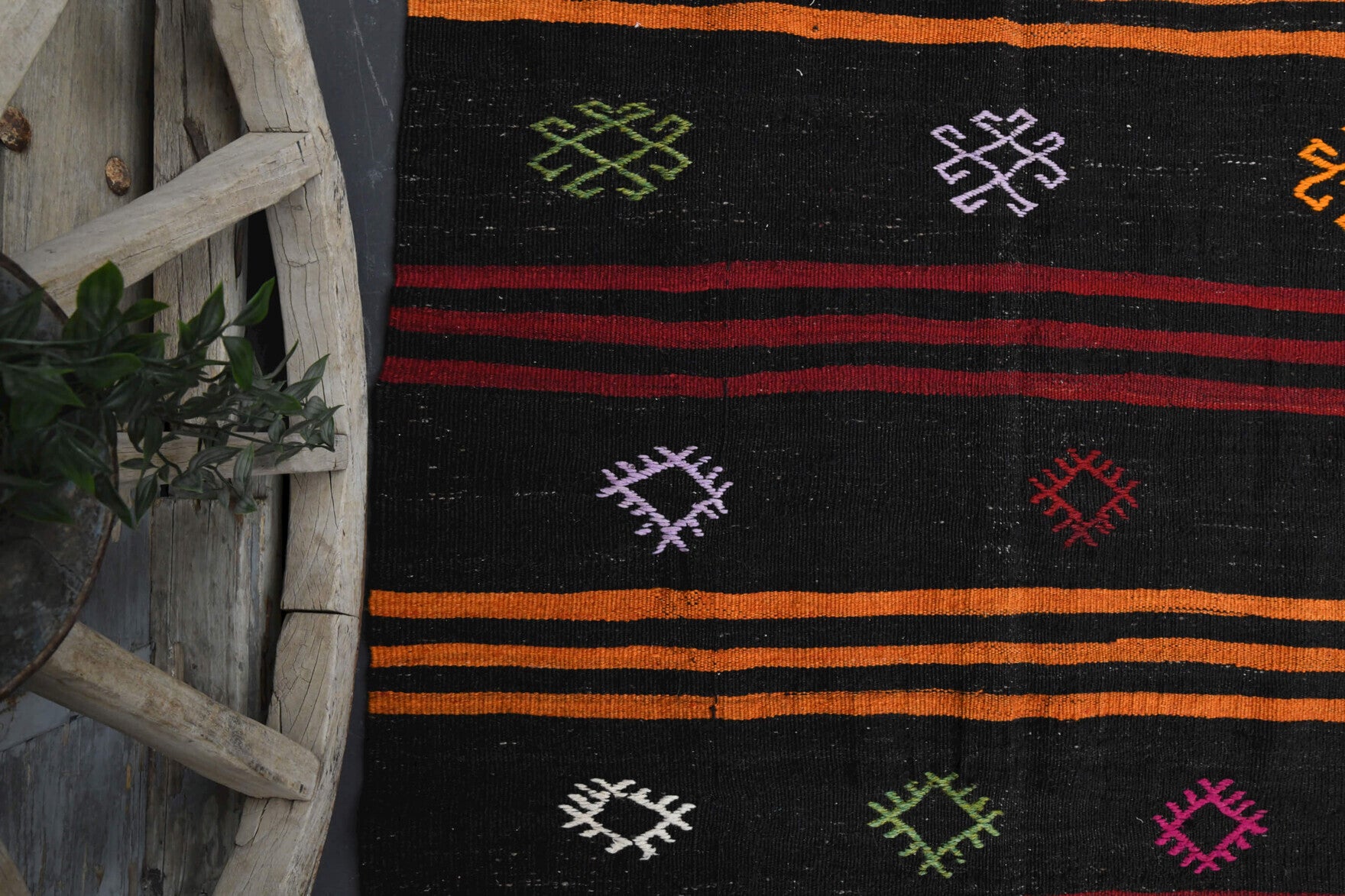 Turkish Kilim Wide Runner Rug