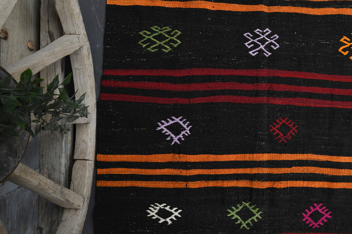 Turkish Kilim Wide Runner Rug