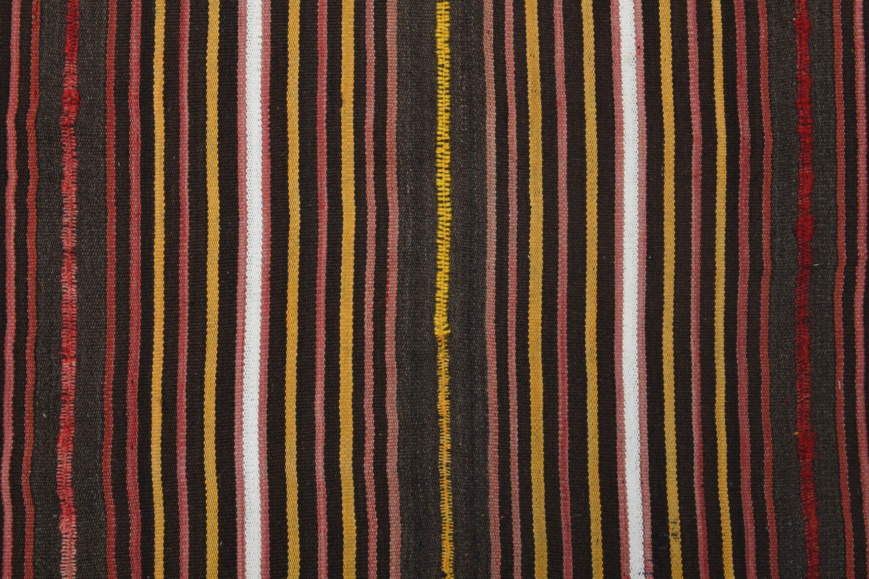 Wide & Long Striped Kilim Runner Rug