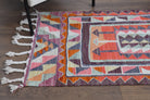 Vintage Turkish Folk Kilim Runner Rug