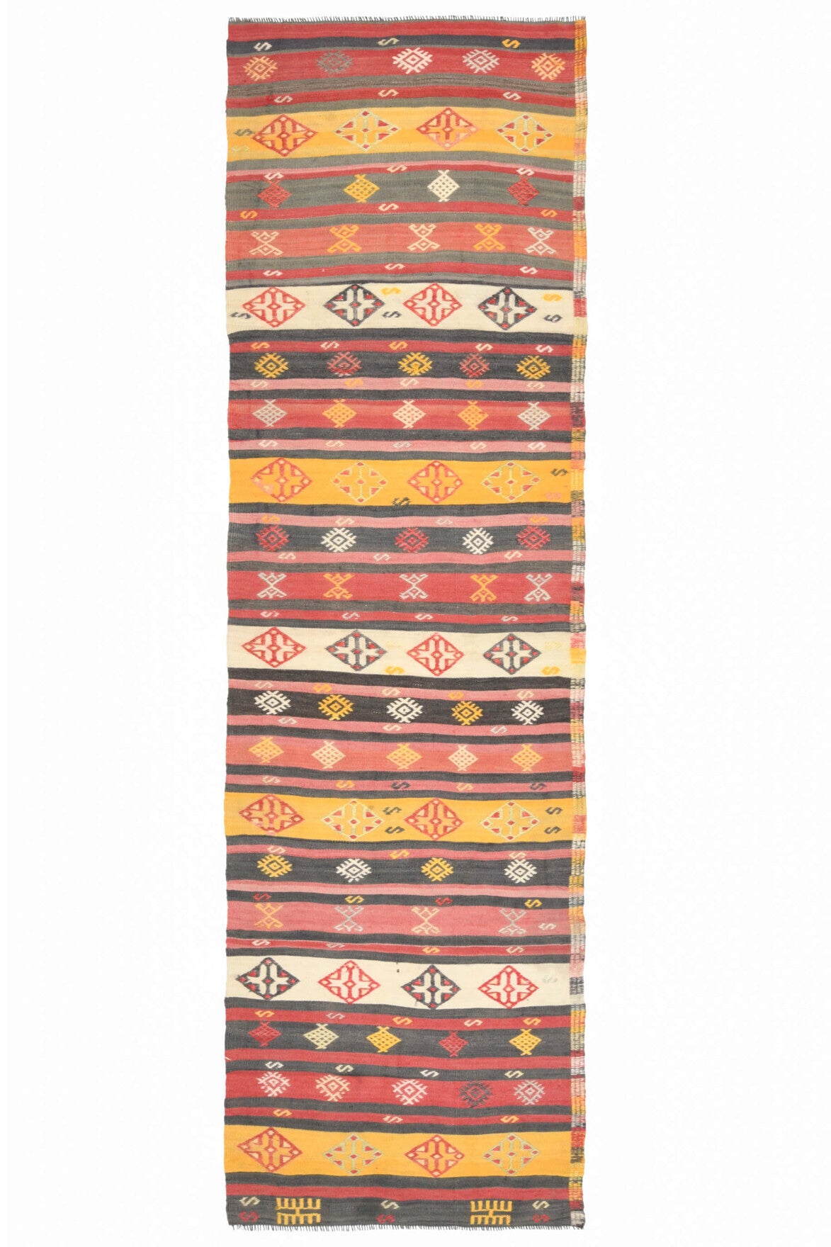 Colorful Vintage Kilim Runner Rug