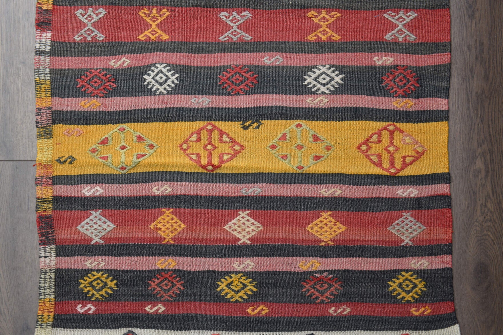 Colorful Vintage Kilim Runner Rug