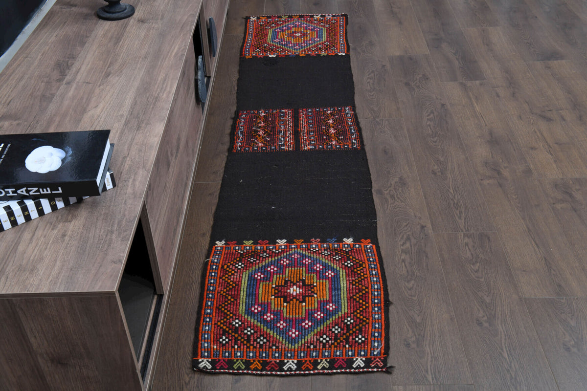 Vintage Narrow Flatweave Runner Rug