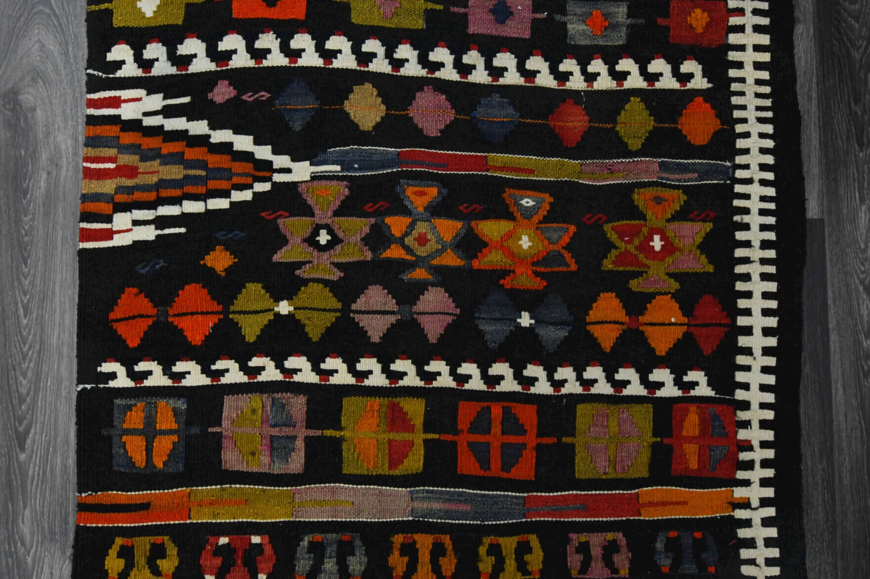 Vintage Cacim Kilim Runner Rug