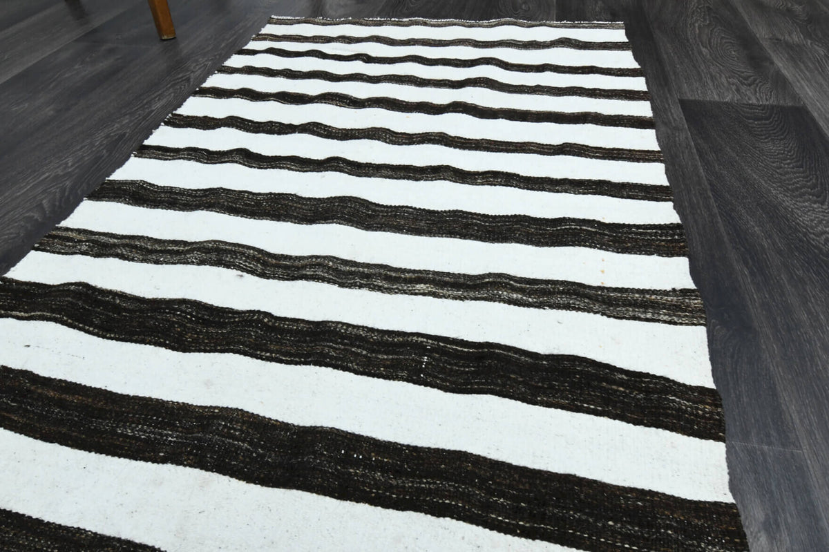 Striped Turkish Kilim Runner Rug