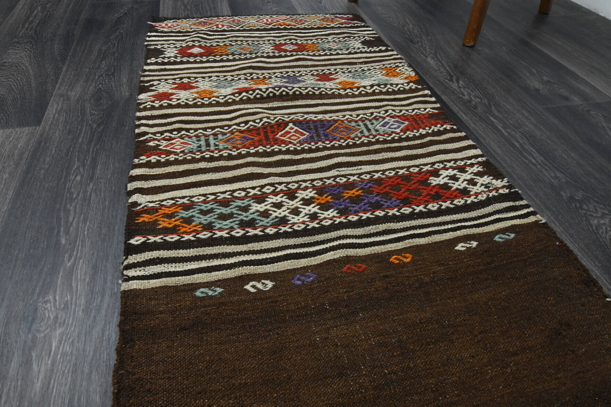 Turkish Kilim Runner Rug Ikat
