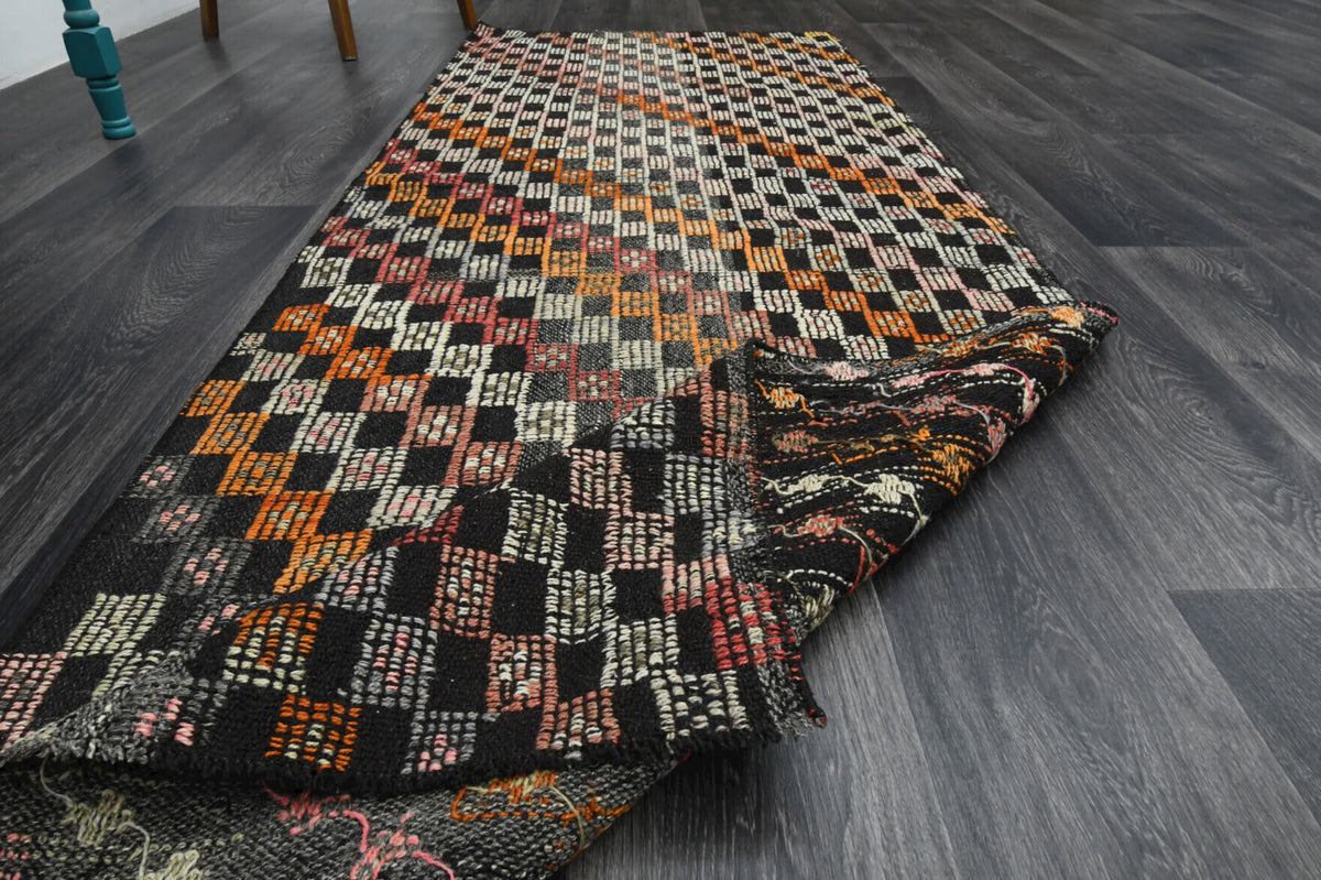 Hand-crafted Anatolian vintage kilim runner Lysinesia in wool, 1960s
