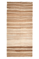 Turkish Brown Kilim Wide Runner Rug