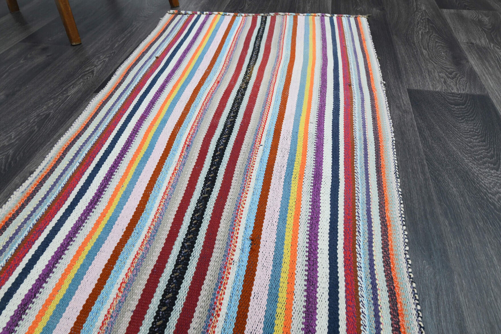 72x246 cm vintage Anatolian kilim rug – Kallipnoe, flatweave, wool