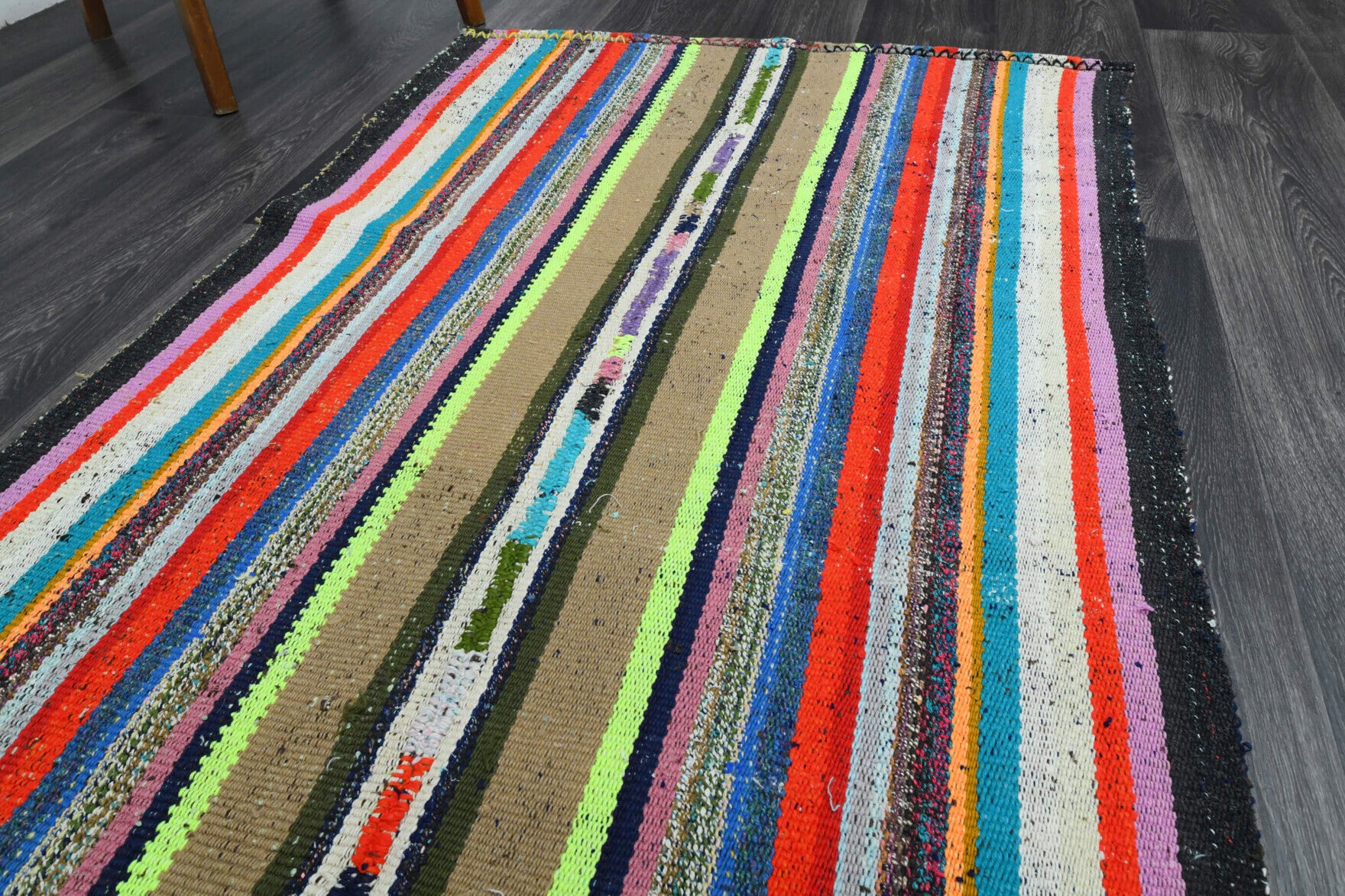95x242 cm vintage Anatolian kilim rug – Kadifegul, flatweave, wool