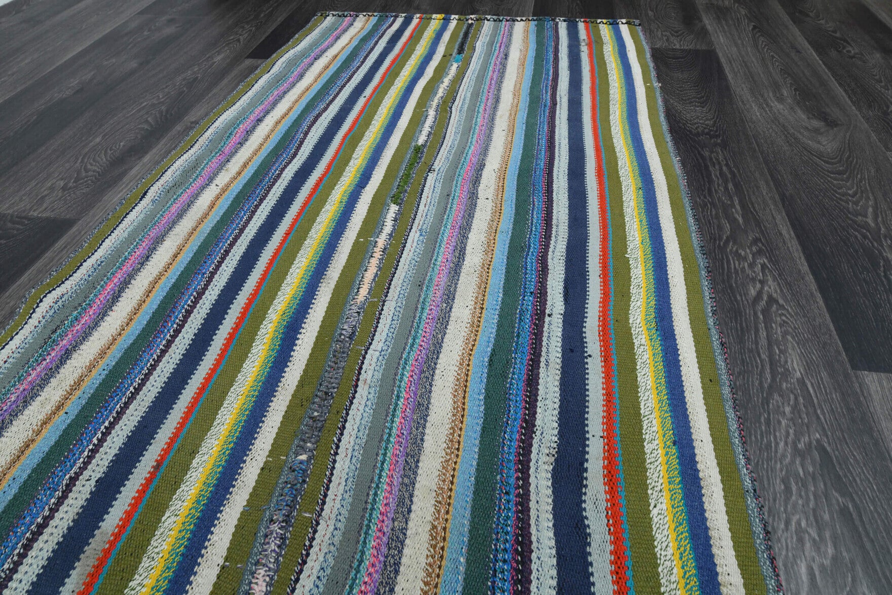 Turkish Runner Rainbow Kilim