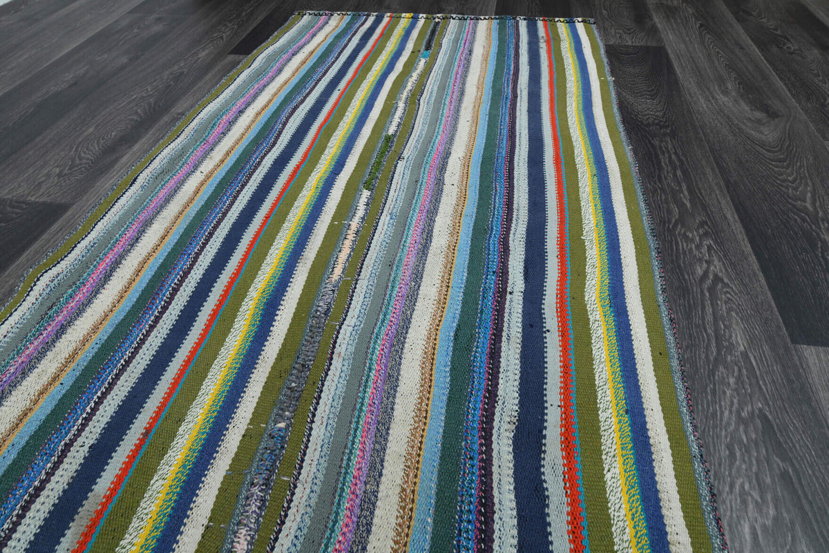 Turkish Runner Rainbow Kilim