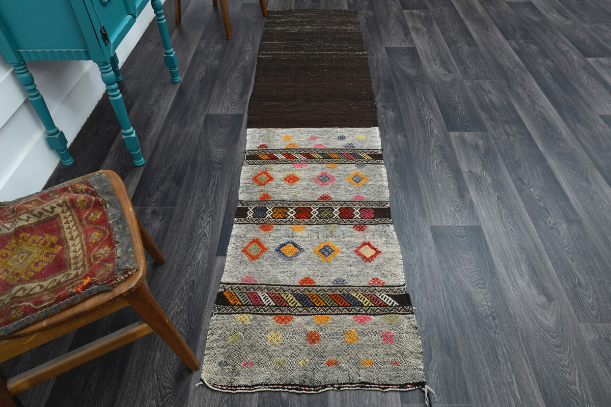 Vintage Turkish Kilim Runner Rug