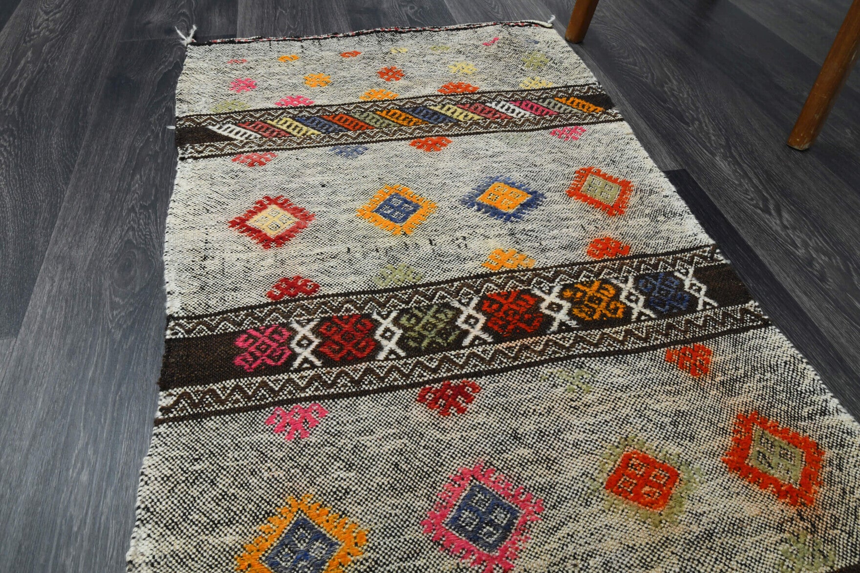 Vintage Turkish Kilim Runner Rug